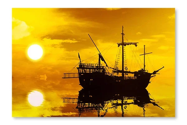 Sailing Boat Silhouette At Sunset 28×42 Wall Art Frame And Fabric Panel| Sailing Boat Silhouette At Sunset 28 po x 42 po : Cadre d’art mural et panneau de tissu|D44GN4AV
