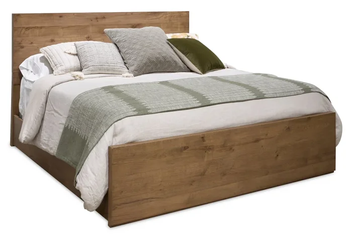 Scott Living Henri Panel Bed with Headboard & Frame, Wood, Brown – King Size | Lit à panneaux Henri de Scott Living en bois avec tête de lit et cadre de lit, brun – format très grand lit