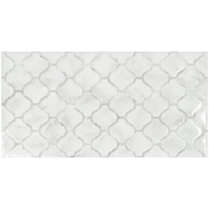 Smart Tiles Peel and Stick 2-Sheet 23 x 12 Backsplash – Blok Arabesco|Dosseret Smart Tiles peler et coller 23 x 12, 2 feuilles – Blok Arabesco