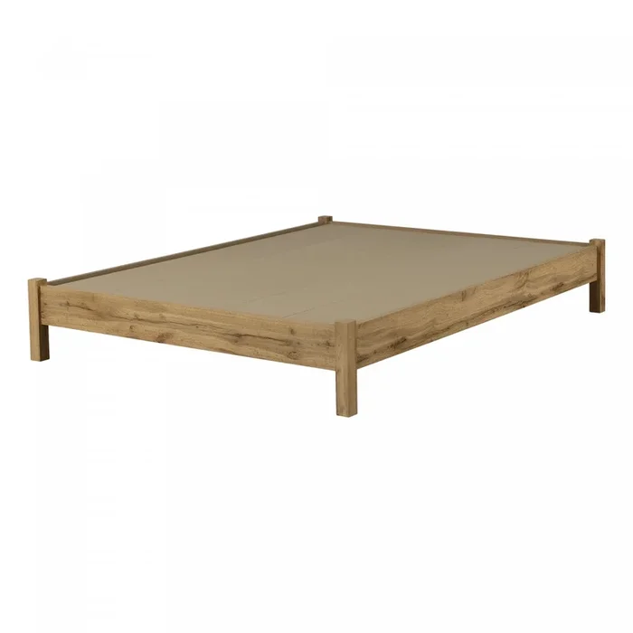 Step One Essential Queen Platform Bed – Nordik Oak | Grand lit plateforme Step One Essential – chêne nordique