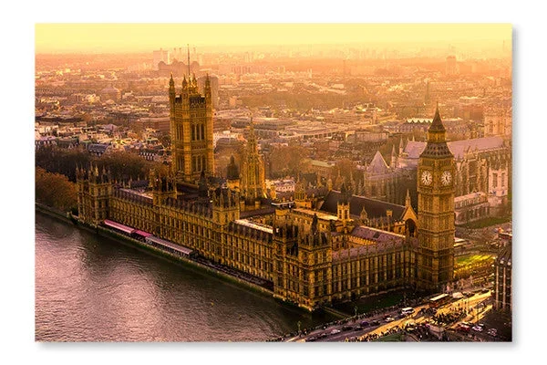 The Big Ben And The Houses Of Parliament 16×24 Wall Art Frame And Fabric Panel| The Big Ben And The Houses Of Parliament 16 po x 24 po : Cadre d’art mural et panneau de tissu|D44GEK6T