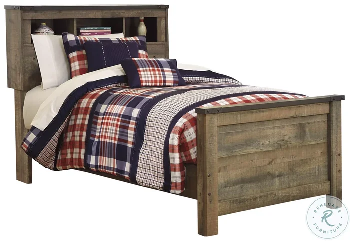 Trinell Brown Twin Bookcase Bed