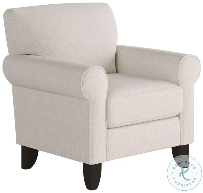 Truth or Dare Off White Salt Rolled Arm Accent Chair