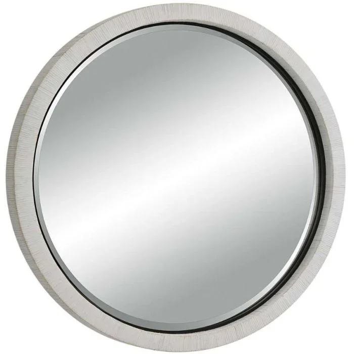 Uttermost Granada Whitewash Round Mirror