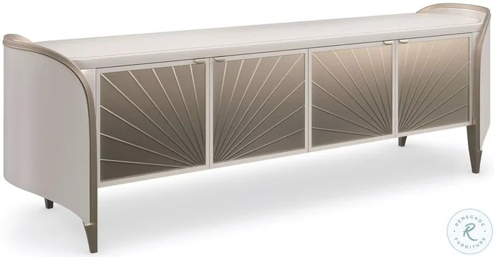 Valentina Matte Pearl And Golden Shimmer TV Stand