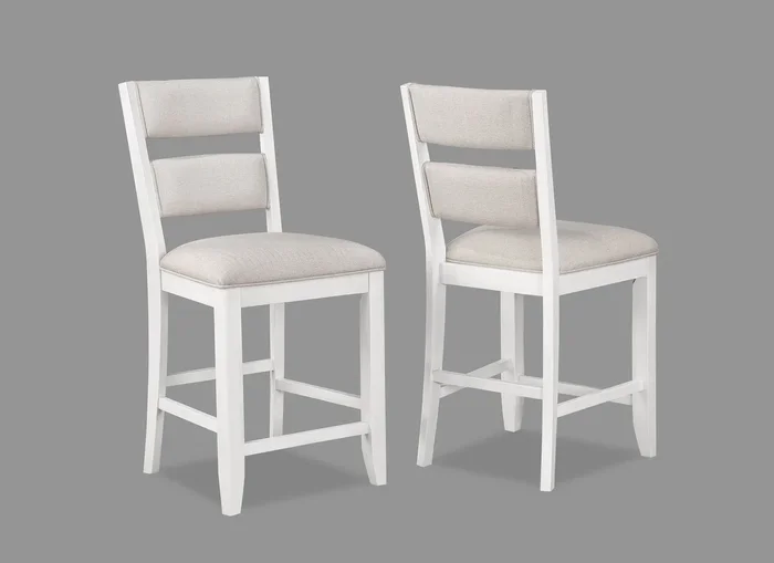 Wendy – Counter Height Chair (Set of 2) – White / Beige